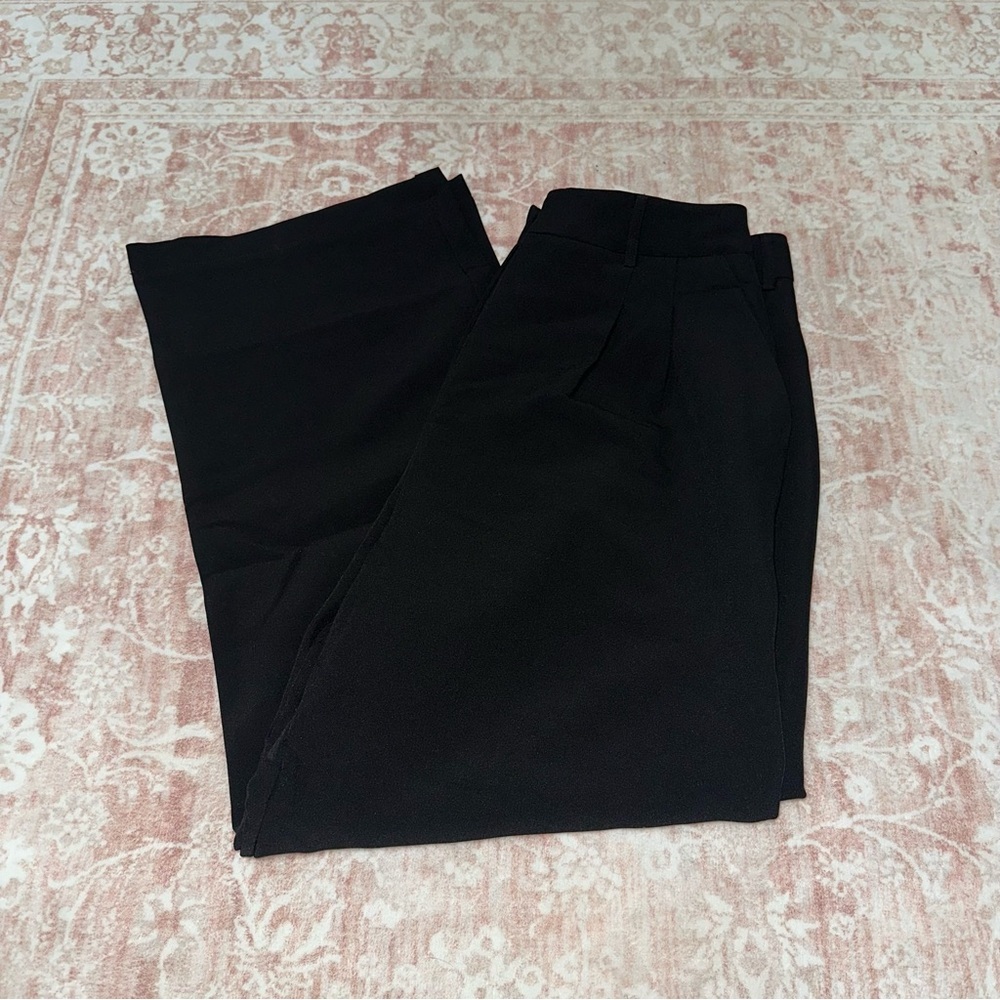NWT High Waisted Wide Leg Black Dress Pants - Picture 2 of 16
